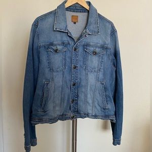 JOE’S Denim Blue Med Wash Distressed Button Front Men’s Jacket Size W XL